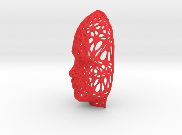 Femail Voronoi Face in Red Processed Versatile Plastic
