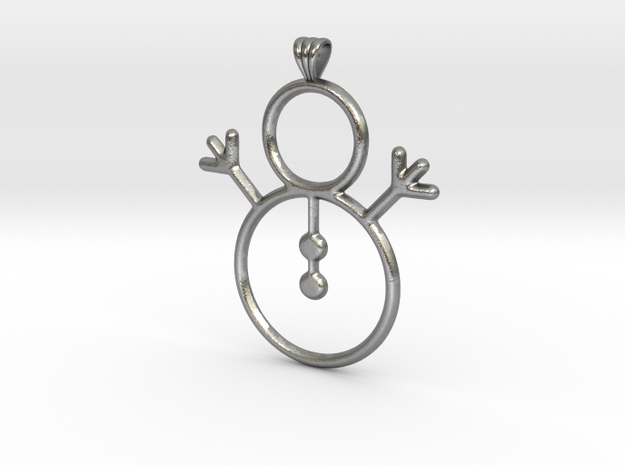 Snowman Pendant in Natural Silver
