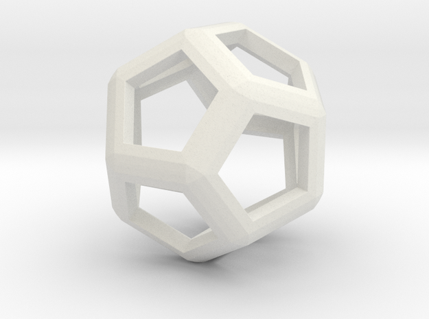 Dodecahedron in White Natural Versatile Plastic