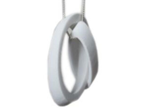 2 Loops Pendant in White Processed Versatile Plastic