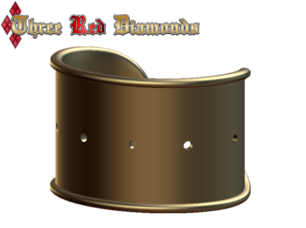 Cosplay Cuff Base (with holes for screw-back spike in White Natural Versatile Plastic: Medium
