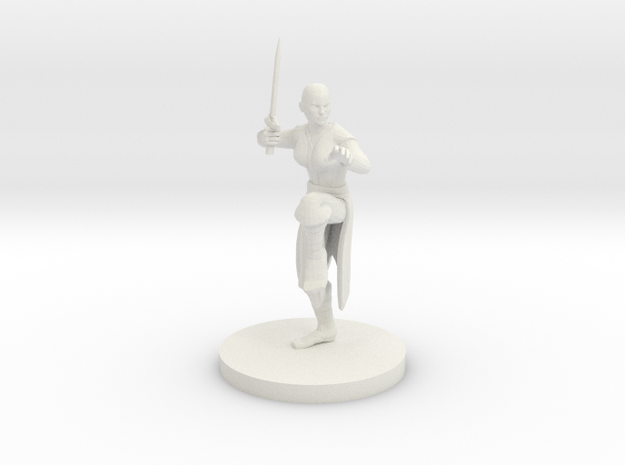 Female Sword Monk in White Natural Versatile Plastic