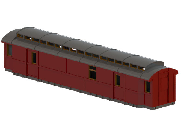 Do5 - Swedish passenger wagon in Tan Fine Detail Plastic