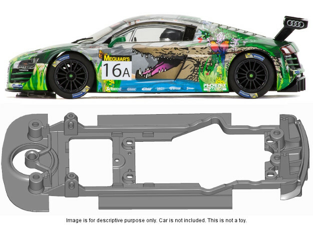 S22-ST4 Chassis for Scalextric Audi R8 SSD/STD in Black Natural Versatile Plastic