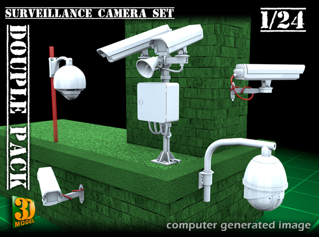 Surveillance cameras (1/24) double pack in Tan Fine Detail Plastic