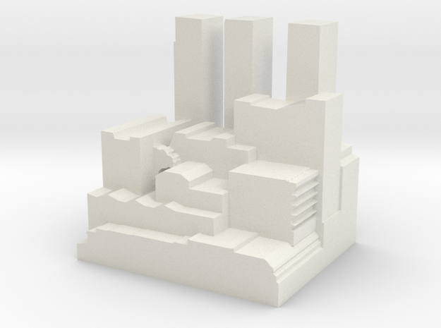 Q-04: "Queens Ziggurat" by Studio Antonas in White Natural Versatile Plastic