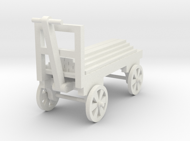Cart - Wood Load - HO Scale 87:1 in White Natural Versatile Plastic