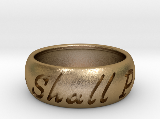 This Too Shall Pass Ring size 13 in Polished Gold Steel