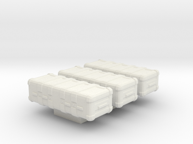 1/87 Scale Weapons Cases v7 x3 in White Natural Versatile Plastic