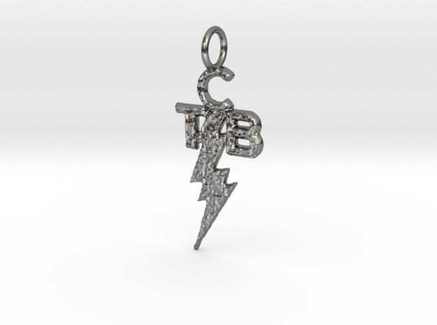Elvis TCB Pendant in Polished Silver