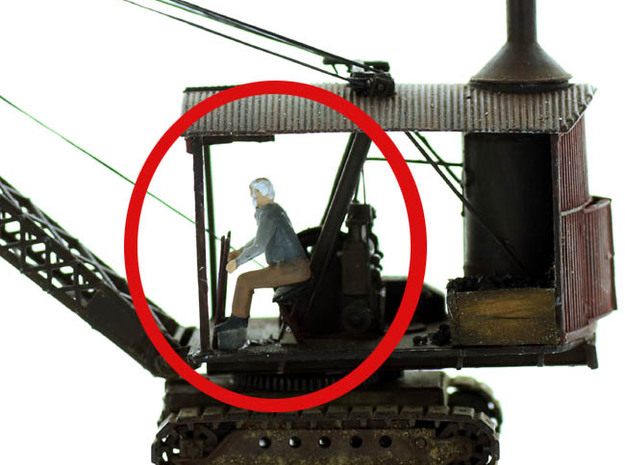 Equipment Operator, Seated S Scale in Tan Fine Detail Plastic