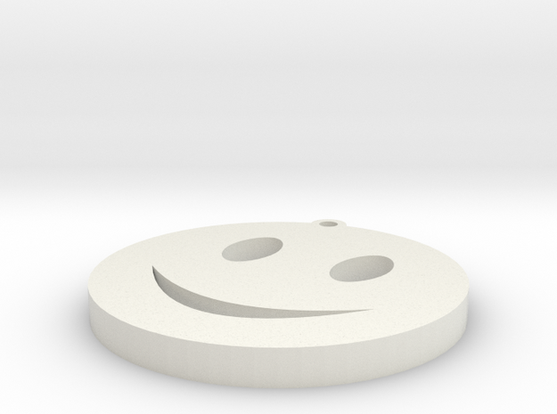 smiley keychain in White Natural Versatile Plastic