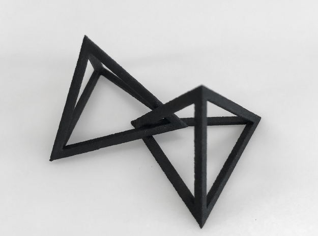 Interlocked Triangle Necklace in Black Natural Versatile Plastic