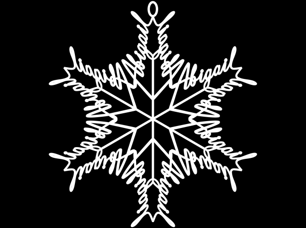 Abigail snowflake ornament  in White Natural Versatile Plastic