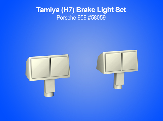 Tamiya RC H7-Brake Lights for Porsche 959 in White Natural Versatile Plastic