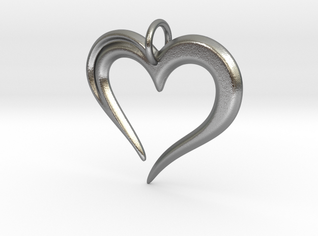 Heart to Heart Pendant V2.0 in Natural Silver