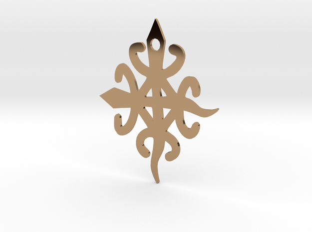 Adinkra Symbol for Unity in Diversity Pendant in Polished Brass