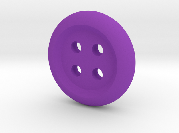 Donut Angled Button in Purple Processed Versatile Plastic