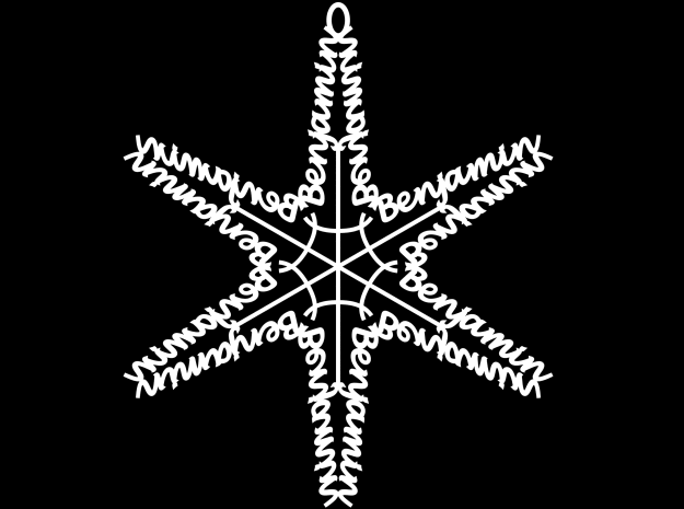 Benjamin snowflake ornament in White Natural Versatile Plastic