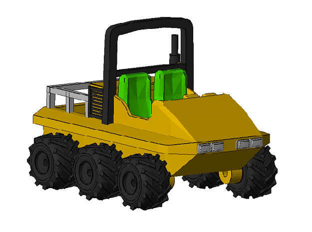 1/87 Scale Swamper ATV 6x6 in Tan Fine Detail Plastic