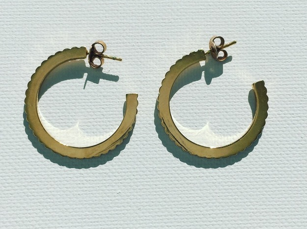 Ingranaggi Hoop Earrings  in 18k Gold Plated Brass
