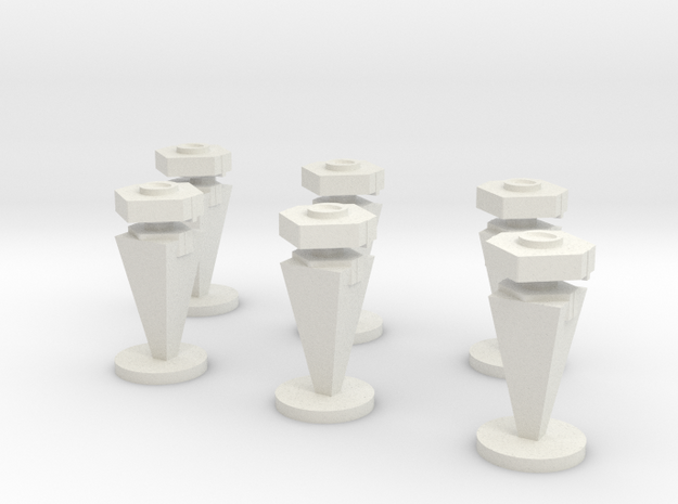 3D Mine Tokens - Mine Type C in White Natural Versatile Plastic