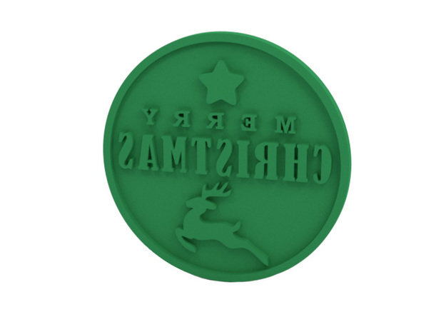 Christmas stamp in Green Processed Versatile Plastic