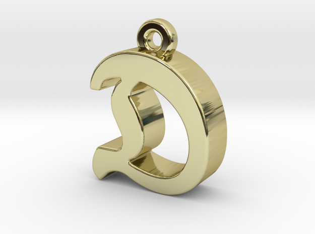 D2 - Pendant - 3mm thk. in 18k Gold Plated Brass