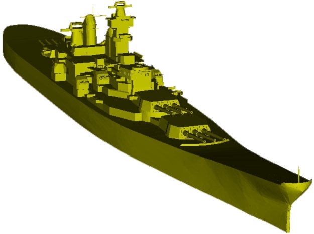 1/3000 scale USS Iowa BB-61 battleship x 1 in Clear Ultra Fine Detail Plastic