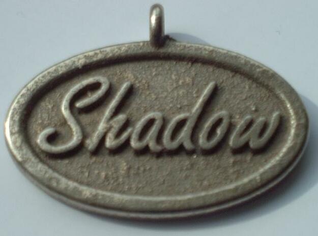 Oval Pet Tag / Pendant in Polished Bronzed Silver Steel