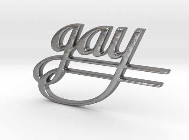 gay pendant in Natural Silver