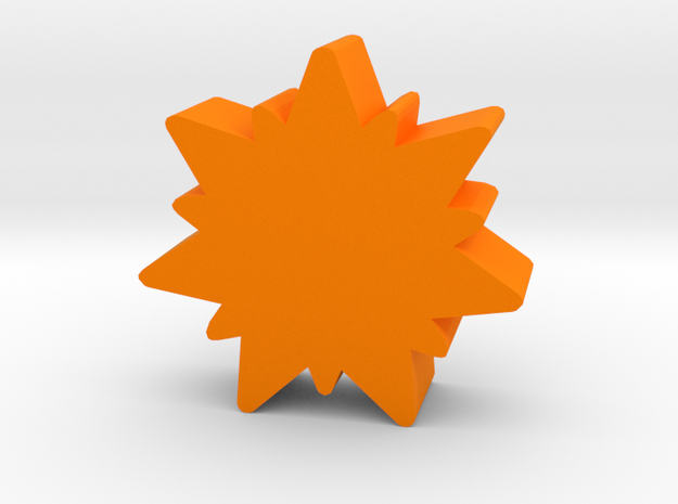 Game Piece, Burst in Orange Processed Versatile Plastic