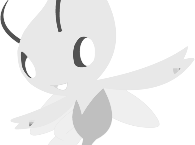 Celebi Pendant - Pokemon in Natural Silver