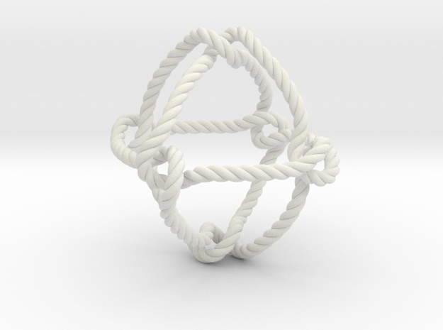 Octahedral knot (Rope) in White Natural Versatile Plastic: Extra Small
