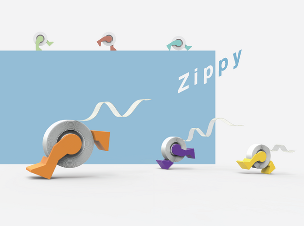 Zippy! Tape Dispenser in White Natural Versatile Plastic