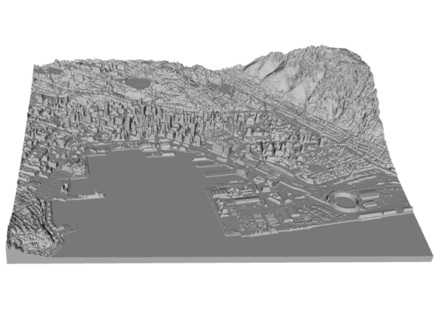 Map of Downtown Wellington, New Zealand  in White Natural Versatile Plastic