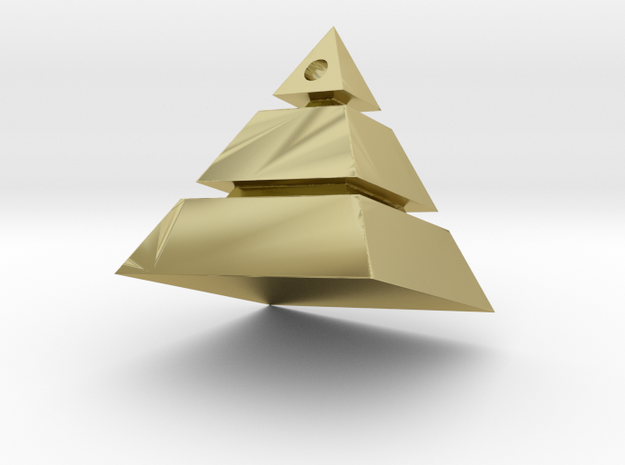 Pyramid Pendant in 18k Gold Plated Brass: Small