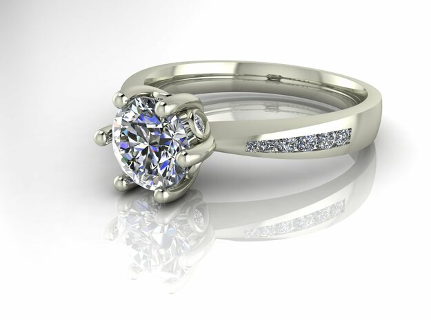 Classic tulip Solitaire NO STONES SUPPLIED in Fine Detail Polished Silver