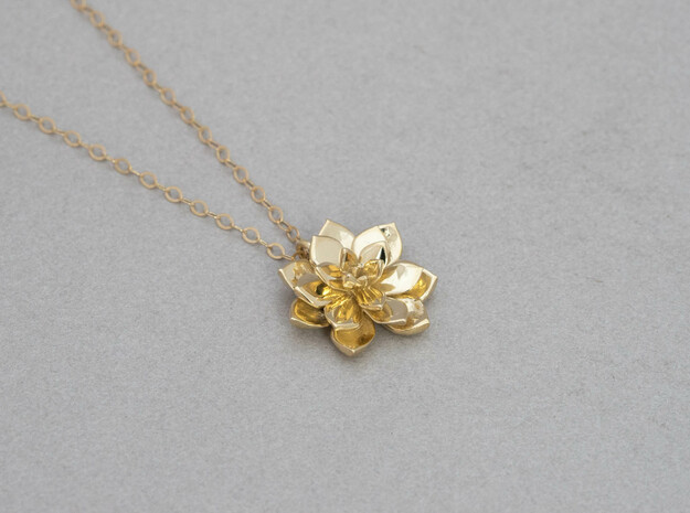 Succulent Pendant in Polished Brass