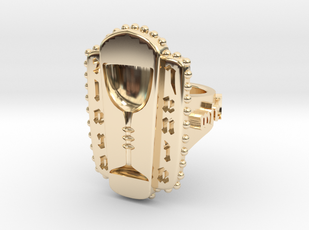 Santa Clara signet ring in 14k Gold Plated Brass