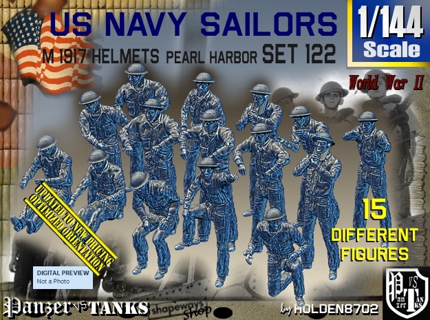 1/144 USN Pearl Harbor Set 122 in Tan Fine Detail Plastic