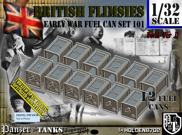 1/32 British Flimsies Can Set101 in Tan Fine Detail Plastic