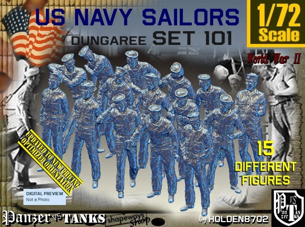 1/72 USN Dungaree Set101 in Tan Fine Detail Plastic