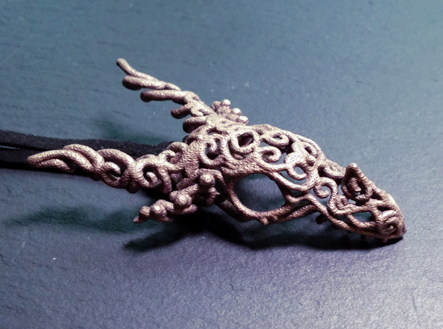 Dragon of Swirls in Polished Bronzed Silver Steel