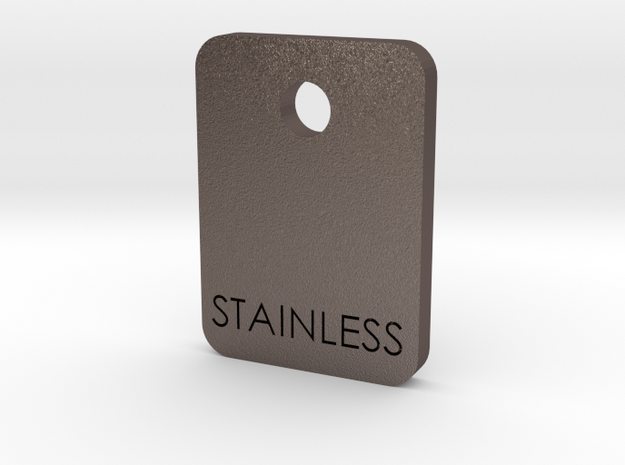 Stainless Sample Finish Chip in Polished Bronzed Silver Steel