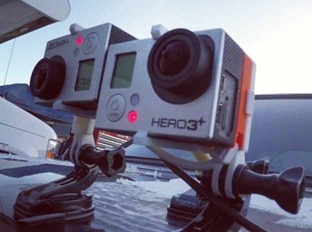 GoPro HERO 3+ 3D System: Wider Lens Separation  in White Natural Versatile Plastic