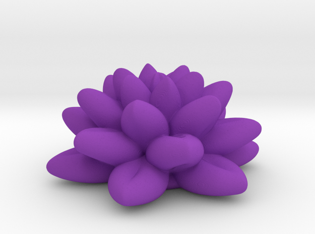 Fractal Flower 06 Redux in Purple Processed Versatile Plastic