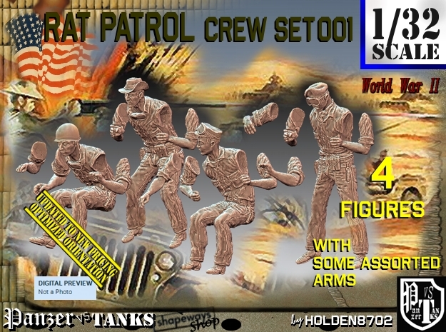 1/32 Rat Patrol Set001 in Tan Fine Detail Plastic