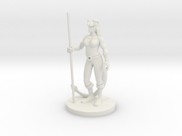 Tiefling Female Monk in White Natural Versatile Plastic