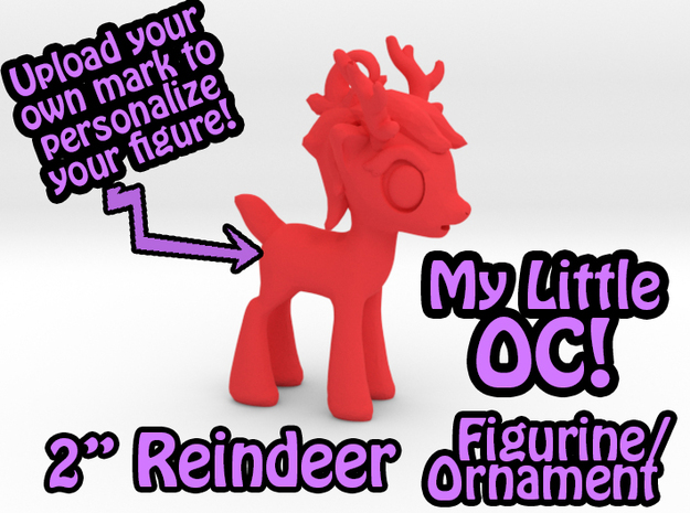 My Little OC: Smol Reindeer 2"  in Red Processed Versatile Plastic